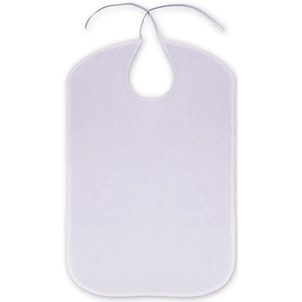Babero Adulto Rizo PVC blanco para uso profesional