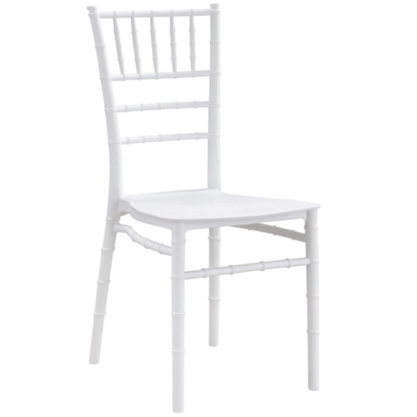 Silla Tiffany blanca apilable para eventos