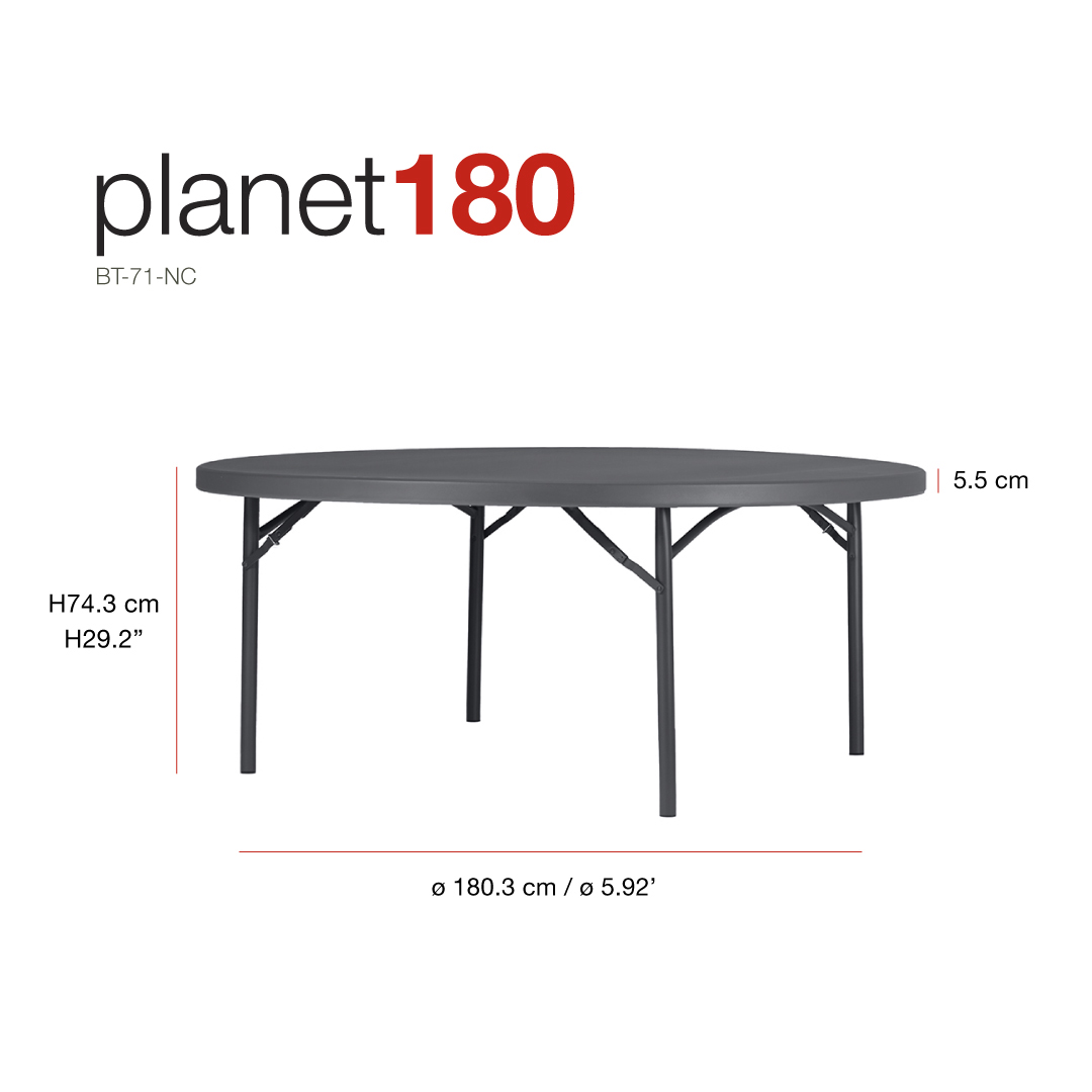 Mesa redonda 180 ZOWN Planet180 SharkGrey