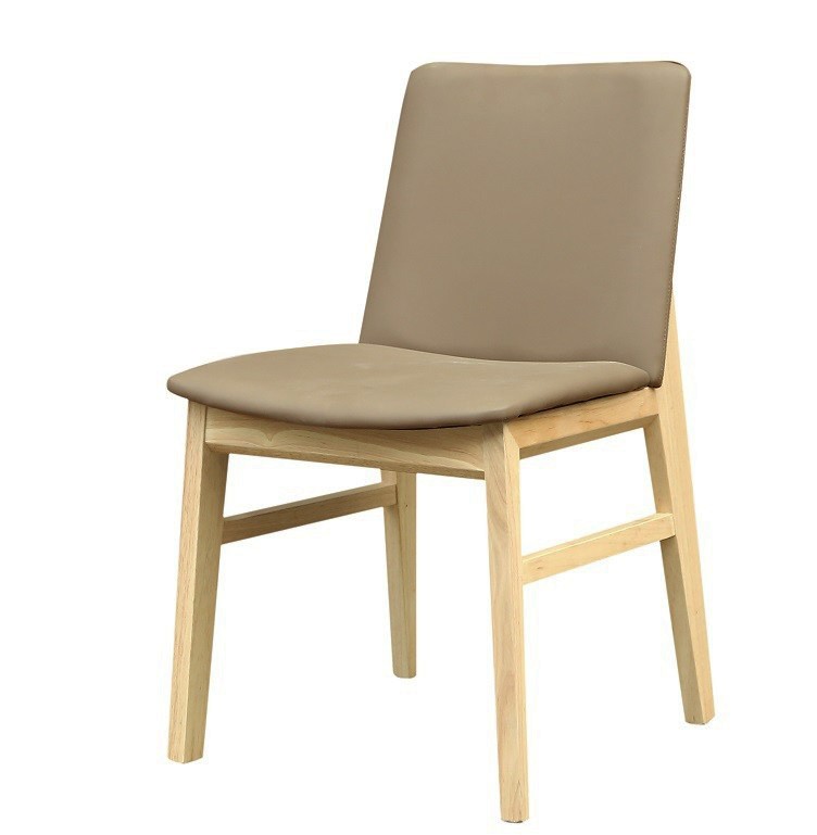 Silla madera Haya natural Similpiel marrón ALPES