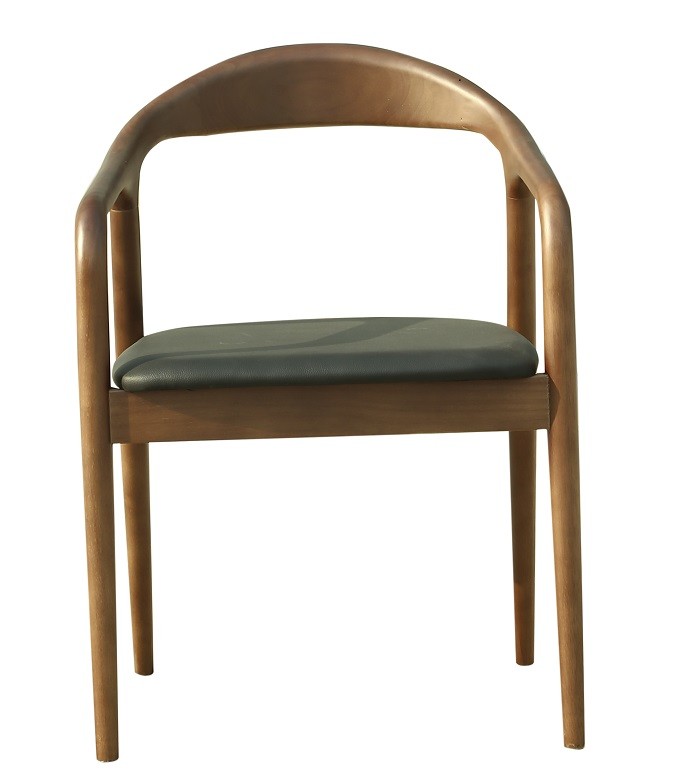 Sillón madera Haya nogal Similpiel negro BALCANES - Imagen 2