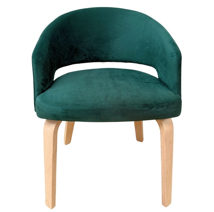Silla madera HEVEA Tapizada color Verde