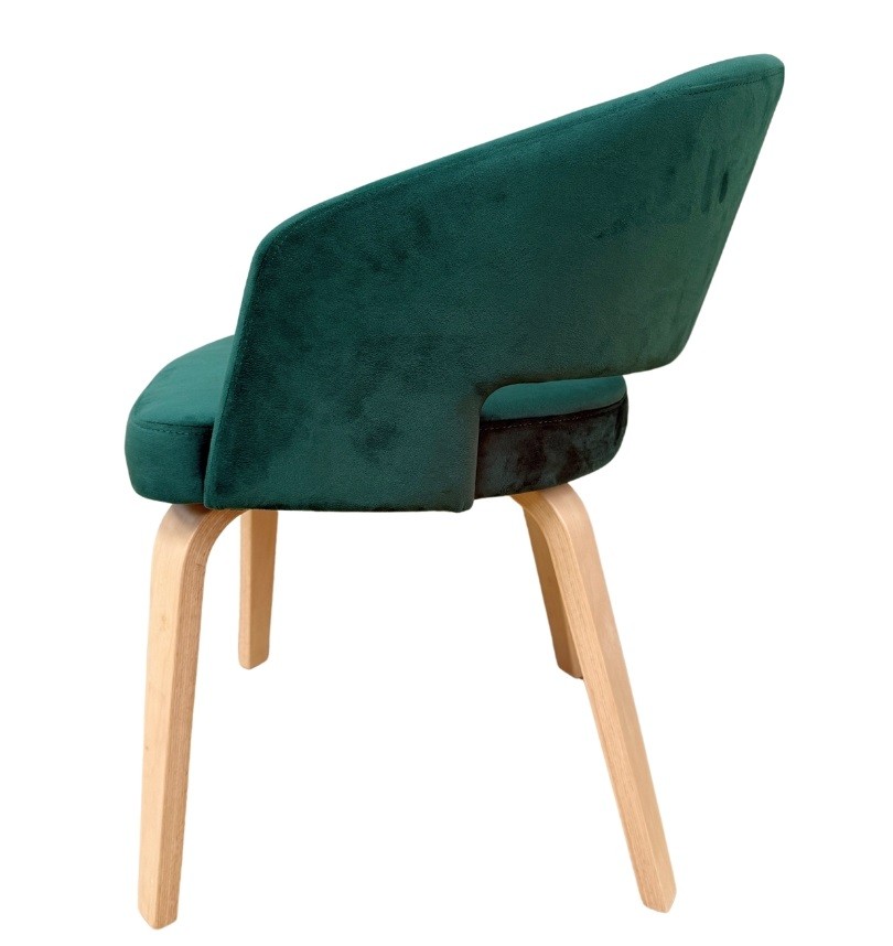 Silla madera HEVEA Tapizada color Verde