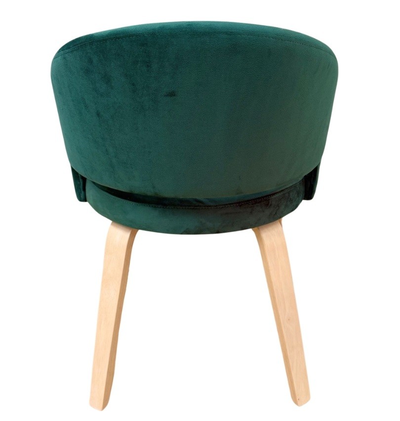 Silla madera HEVEA Tapizada color Verde