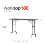 Mesa ajustable Zown Worktop 180 medidas y altura regulable