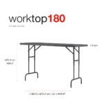 Mesa ajustable Zown Worktop 180 medidas y altura regulable