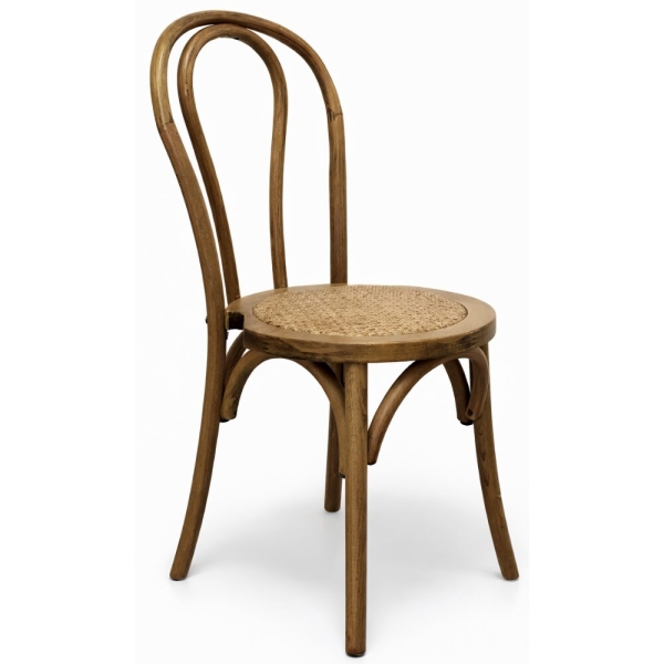 Silla madera Thonet oscura vista principal en ángulo