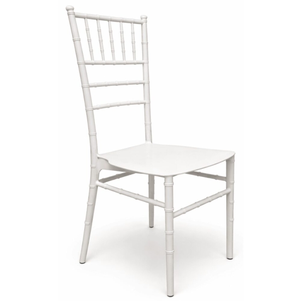 Silla Tiffany Basic blanca vista principal en ángulo