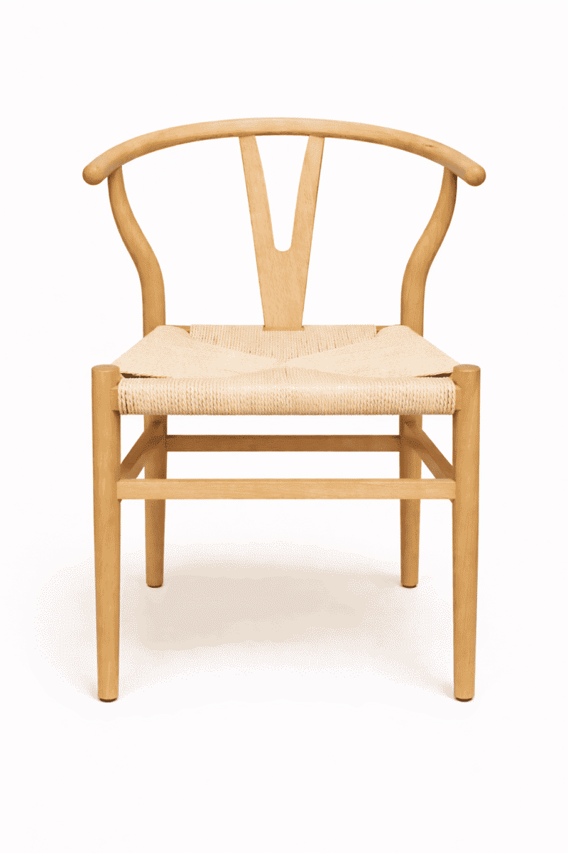 Silla Wishbone Asiento Cuerda vista frontal
