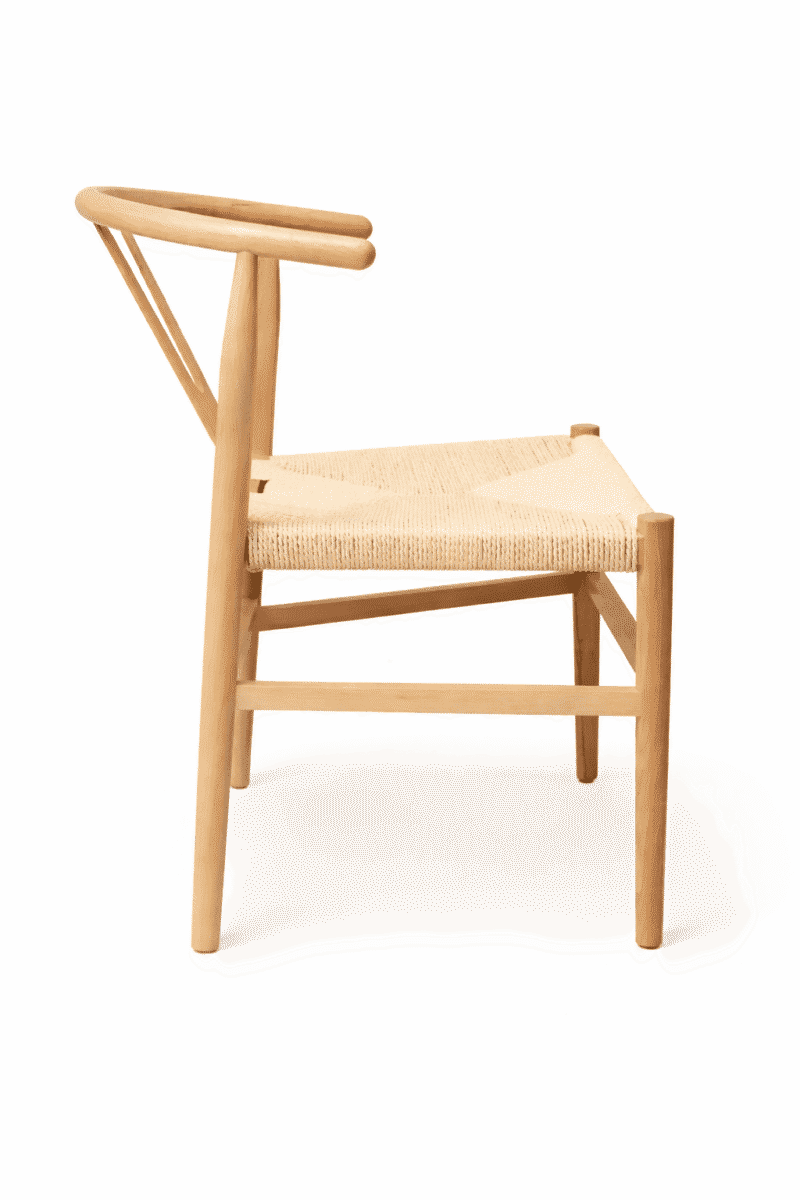 Silla Wishbone Asiento Cuerda vista lateral