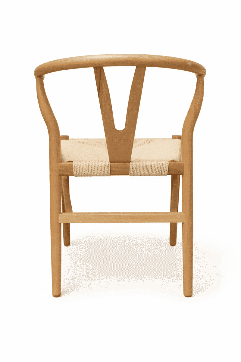 Silla Wishbone Asiento Cuerda vista trasera