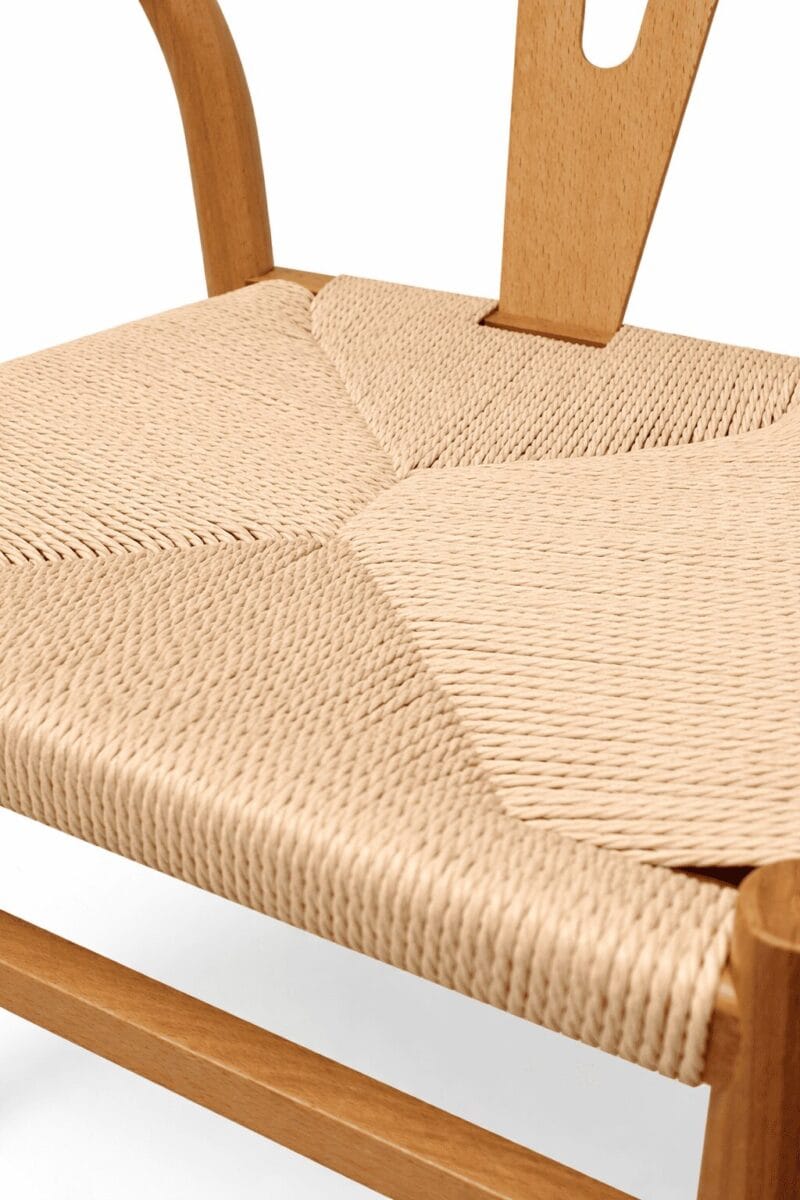 Silla Wishbone Asiento Cuerda detalle del asiento tejido