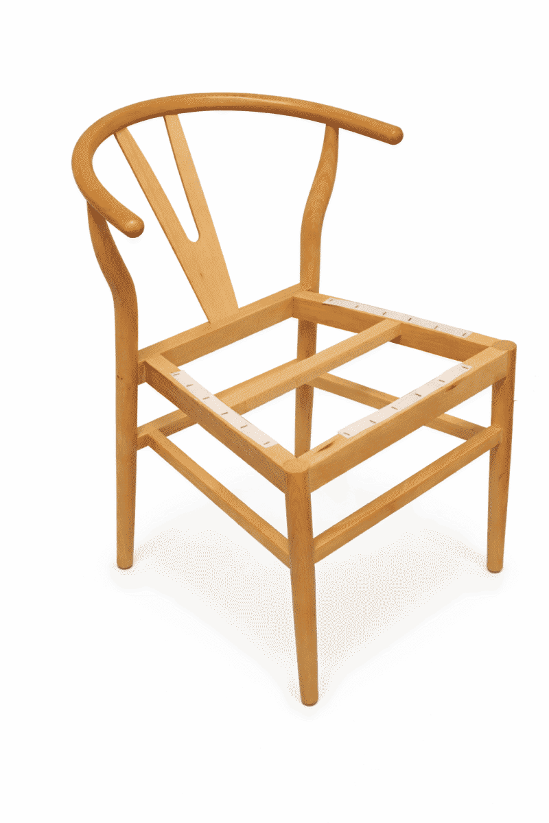 Silla Wishbone tapizada detalle de estructura interior