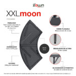 Mesa curva plegable Zown XXLmoon medidas y dimensiones